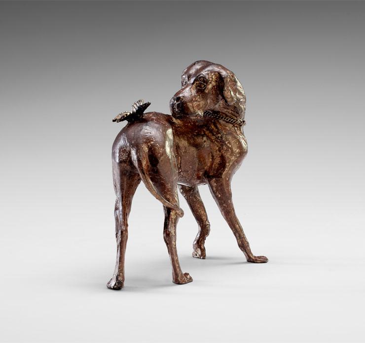 Dog And Butterfly Rubbed Red