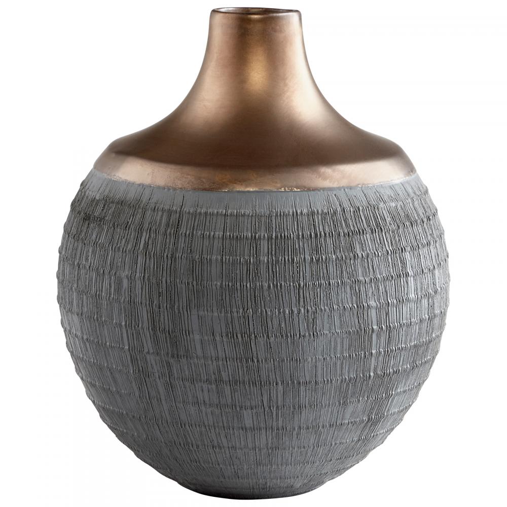 Osiris Vase Charcoal Grey And Bronze - Medium