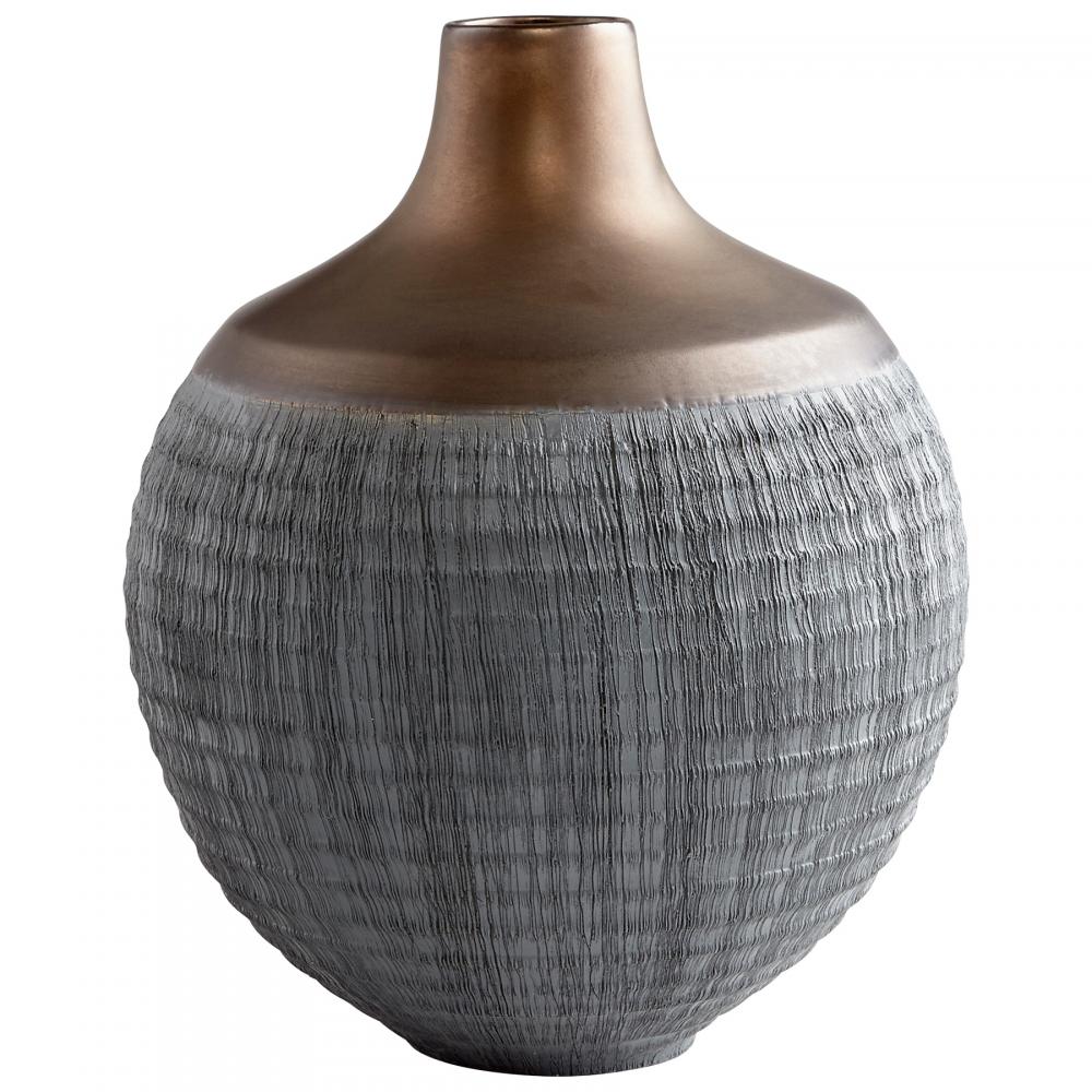 Osiris Vase Charcoal Grey And Bronze - Large