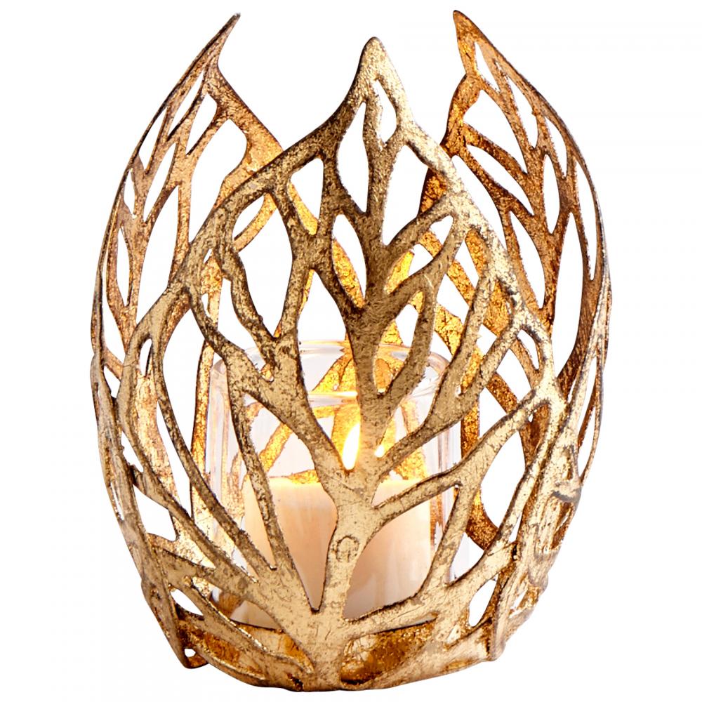 Sunrise Flame Candleholder Antique Gold - Small
