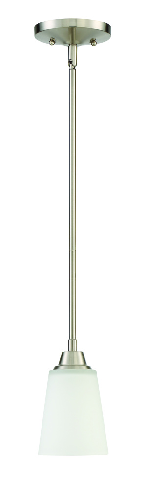 Grace 1 Light Mini Pendant in Brushed Polished Nickel