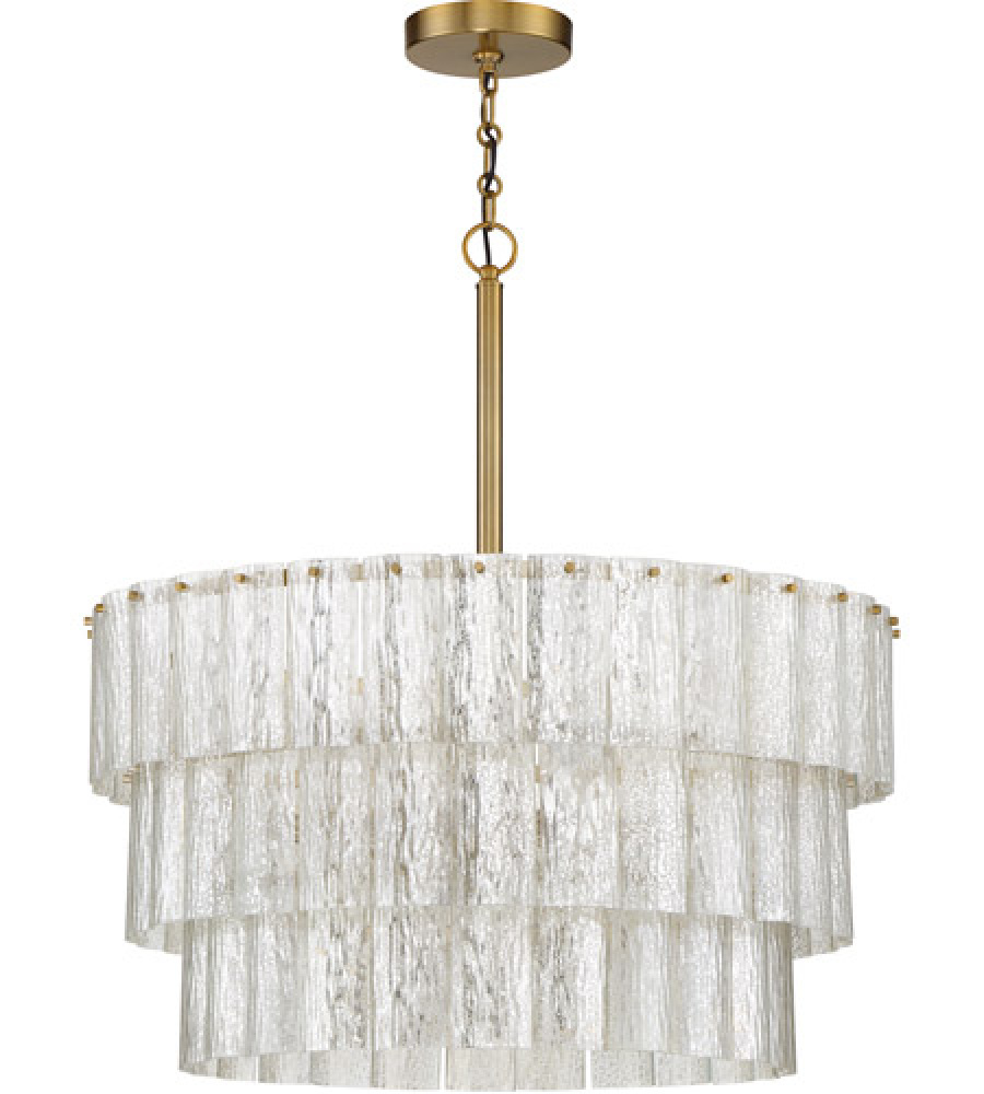 Museo 9 Light Pendant in Satin Brass