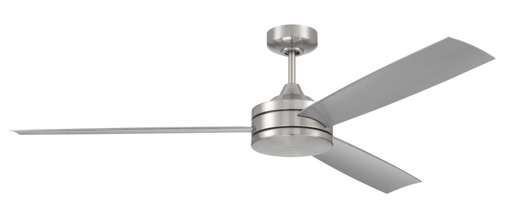 Inspo 62" 3-Blade Indoor Ceiling Fan in Brushed Polished Nickel w/ Brushed Nickel Blades