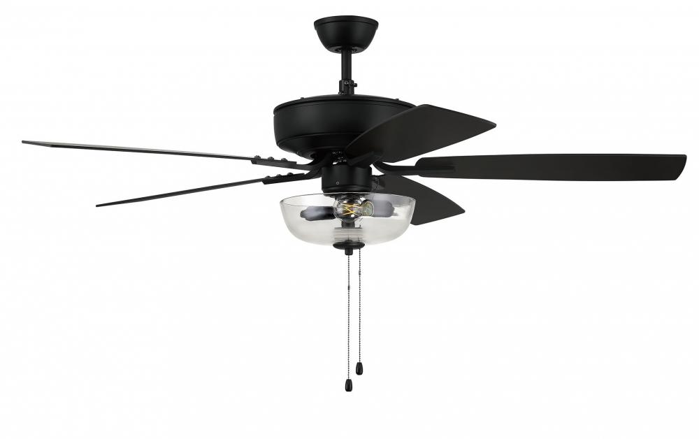 Pro Plus 101 52" 5-Blade Ceiling Fan in Flat Black w/ Flat Black/Grey Wood Blades