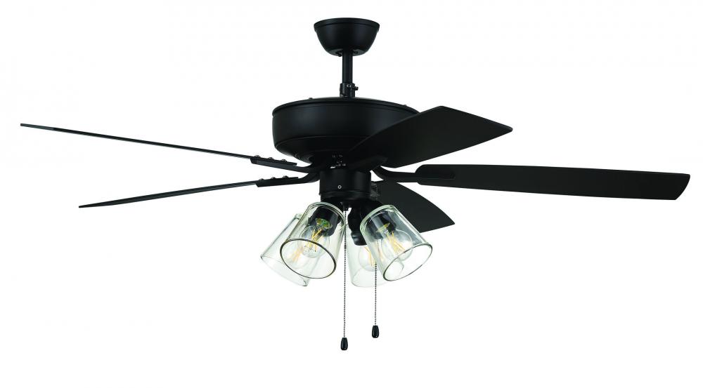 Pro Plus 104 52" 5-Blade Ceiling Fan in Flat Black w/ Flat Black/Grey Wood Blades