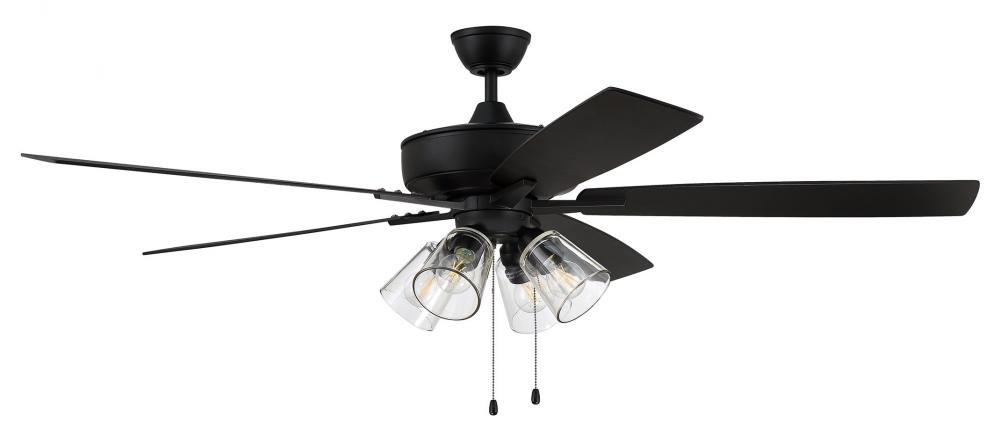 Super Pro 104 60" 5-Blade Ceiling Fan in Flat Black w/ Flat Black/Greywood Blades