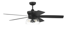 Craftmade GBN52FB5-NWF - Gibson 52" 5-Blade Ceiling Fan in Flat Black w/ Flat Black/Greywood Blades; Integrated Light Kit