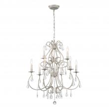 Crystorama 5019-OS-CL-MWP - Ashton 25.5'' Hand Cut Crystal Olde Silver Chandelier
