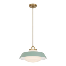 Crystorama XAN-8006-VG-GR - Xander 16'' Vibrant Gold + Green Pendant