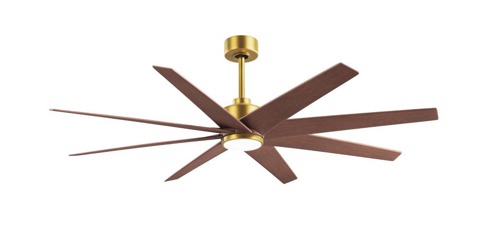 Ariella - LK - Brushed Brass - Walnut Tone Tones Blades - 64" Blades - 10" Downrod