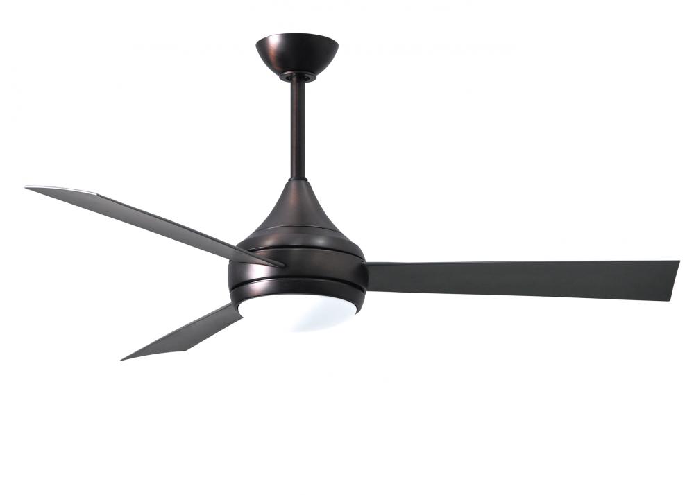 Donaire-Three Blade Paddle Fan-Integrated LED-Brushed Bronze Finish-Brushed Stainless Blades