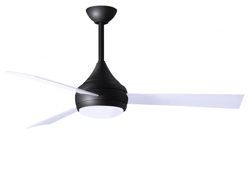 Donaire - Three Blade Paddle Fan - Integrated LED - Matte Black Finish - Gloss White Blades