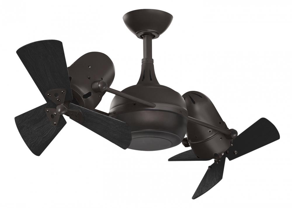 Dagny - Rotational Ceiling Fan - Textured Bronze Finish - Matte Black Wood Blades
