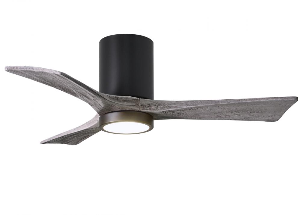 Irene-3HLK - 42" Three Blade Flush Mount Paddle Fan - 5CCT Integrated LED - Matte Black Finish