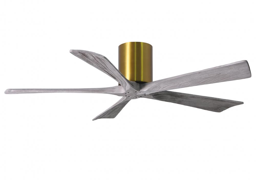 Irene - 5H - Brushed Brass - Barn Wood Tone Blades - 52" Blades