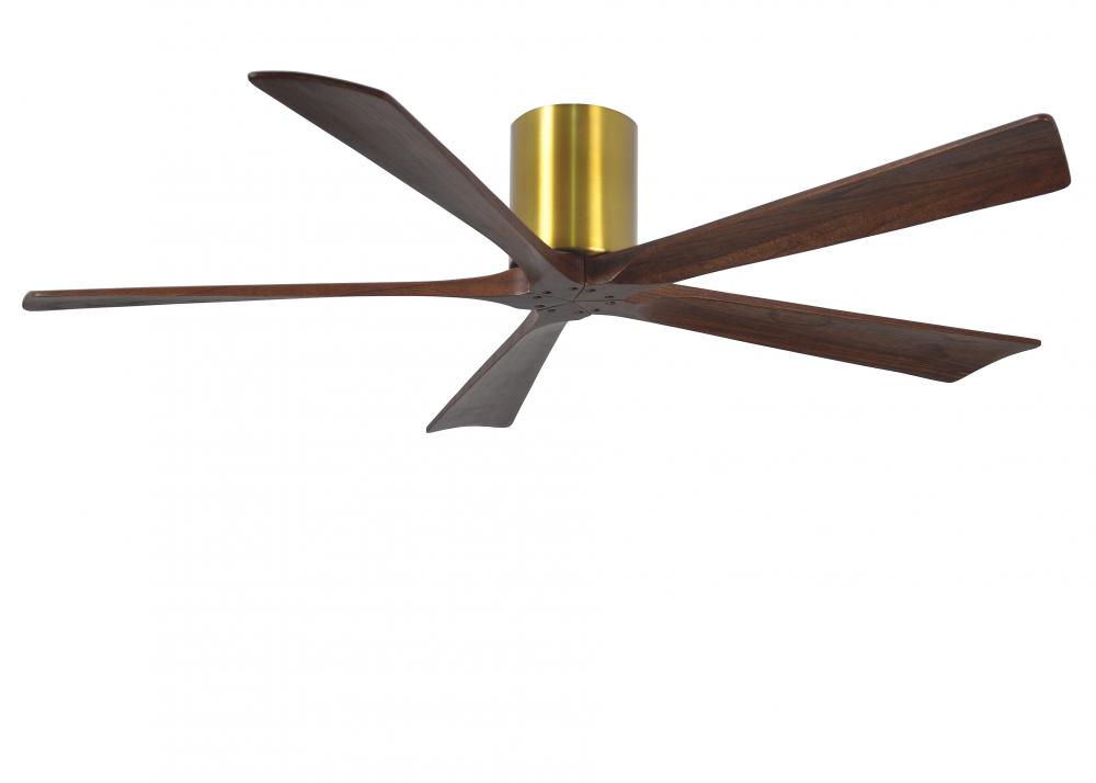 Irene - 5H - Brushed Brass - Walnut Tone Blades - 60" Blades