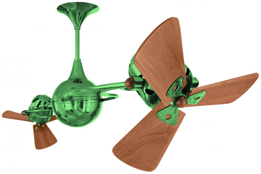 Italo Ventania - Rotational Ceiling Fan - Esmerelda Finish - Mahogany Tone Blades