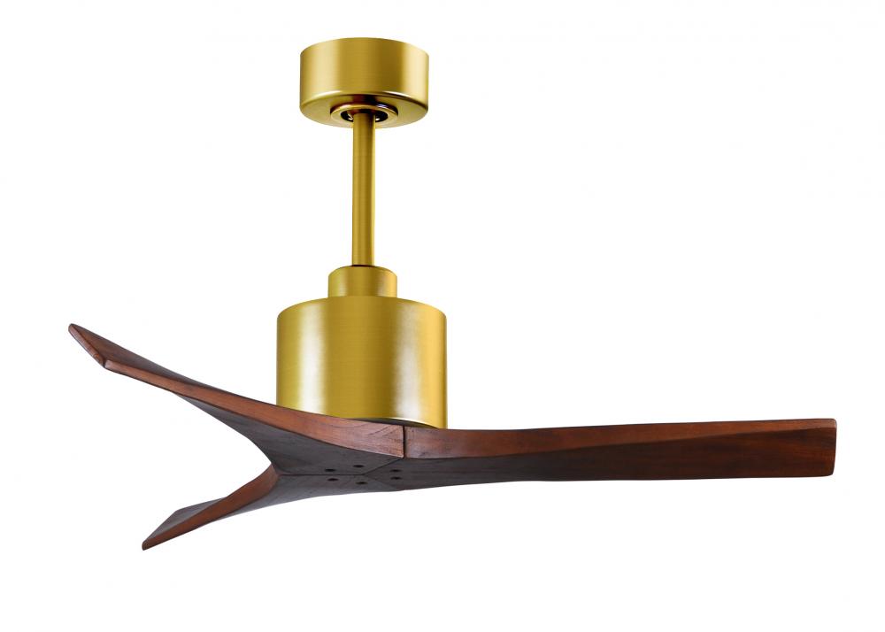 Mollywood - 42" Ceiling Fan - Brushed Brass Finish - Walnut Tone Blades