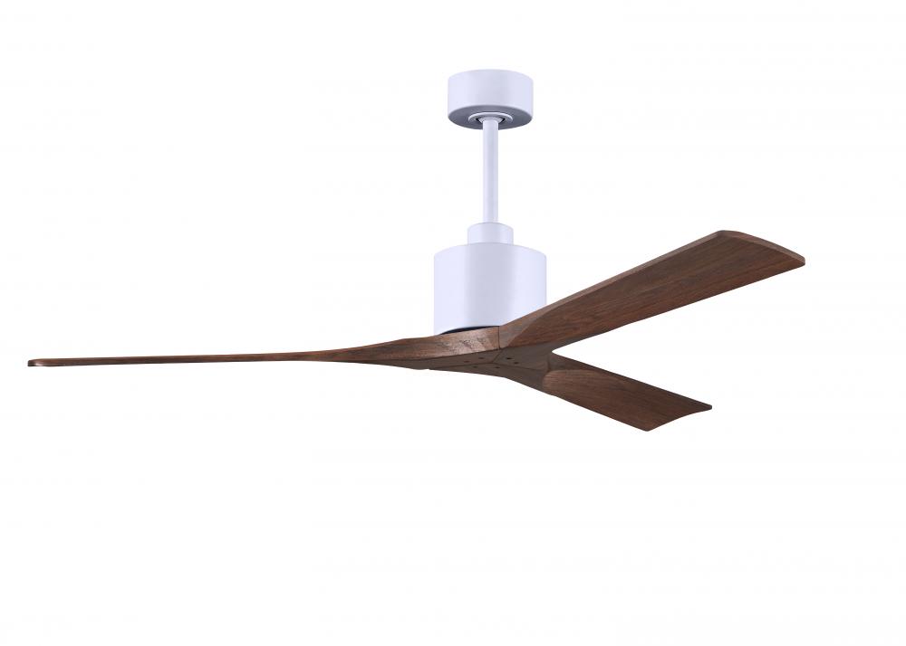 Nan - 60" Ceiling Fan - Matte White Finish - Walnut Tone Blades