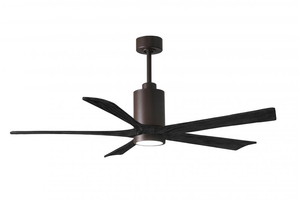 Patricia-5-60" Five Blade Ceiling Fan-5CCT Integrated LED-Textured Bronze Finish-Matte Black Bla