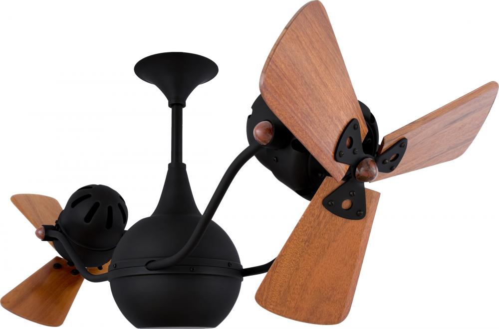 Vent Bettina - Rotational Ceiling Fan - Matte Black Finish - Mahogany Tone Blades