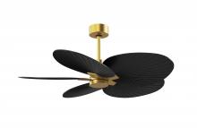 Matthews Fan Company AKTP-BRBR-BK - Alessandra Tropical - Five Blade Ceiling Fan - Brushed Brass Finish - Matte Black Blades