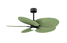 Matthews Fan Company AKTPLK-BK-PL - Alessandra Tropical-Five Blade Ceiling Fan-5CCT Integrated LED-Matte Black Finish-Palm Leaf Blades