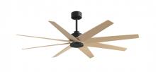 Matthews Fan Company AN-BK-LM-64 - Ariella - Eight Blade Ceiling Fan - Matte Black Finish - Light Maple Tone Blades
