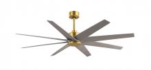 Matthews Fan Company AN-BRBR-BN-64 - Ariella - Eight Blade Ceiling Fan - Brushed Brass Finish - Brushed Nickel Blades