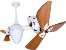 Matthews Fan Company AR-WH-WD - Ar Ruthiane - Rotational Ceiling Fan - Gloss White Finish - Mahogany Tone Blades
