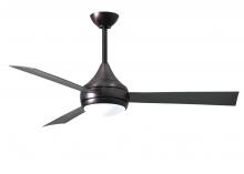 Matthews Fan Company DA-BB-BS - Donaire-Three Blade Paddle Fan-Integrated LED-Brushed Bronze Finish-Brushed Stainless Blades
