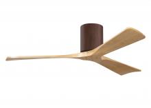 Matthews Fan Company IR3H-WN-LM-52 - Irene-3H - Three Blade Flush Mount Paddle Fan - 52" - Walnut Finish - Light Maple Tone Blades
