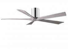 Matthews Fan Company IR5H-CR-BW-60 - Irene-5H - 60" Five Blade Flush Mount Paddle Fan - Polished Chrome Finish - Barn Wood Tone Blade