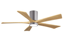 Matthews Fan Company IR5HLK-BP-LM-52 - Irene-5HLK-52" Five Blade Flush Mount Paddle Fan-5CCT Integrated LED-Brushed Pewter Finish