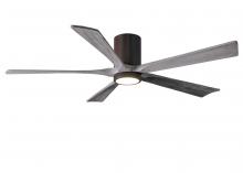 Matthews Fan Company IR5HLK-TB-BW-60 - Irene-5HLK - 60" Five Blade Flush Mount Paddle Fan - 5CCT Integrated LED - Textured Bronze Finis