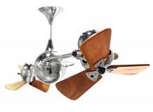 Matthews Fan Company IV-CR-WD-DAMP - Italo Ventania - Rotational Ceiling Fan - Polished Chrome Finish - Mahogany Tone Blades
