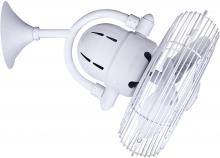 Matthews Fan Company KC-WH - Kaye - Oscillating Wall Fan - Gloss White Finish - Metal Wood Blades