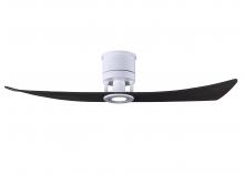 Matthews Fan Company LW-MWH-BK - Lindsay - Ceiling Fan - Integrated LED - Matte White Finish - Matte Black Blades