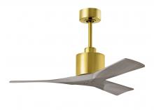 Matthews Fan Company NK-BRBR-GA-42 - Nan - 42" Ceiling Fan - Brushed Brass Finish - Gray Ash Tone Blades