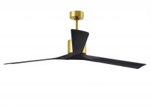 Matthews Fan Company NKXL-BRBR-BK-72 - Nan XL - 72" Ceiling Fan - Brushed Brass Finish - Matte Black Blades