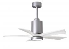 Matthews Fan Company PA5-BN-MWH-42 - Patricia-5-42" Five Blade Ceiling Fan-5CCT Integrated LED-Brushed Nickel Finish-Matte White Blad