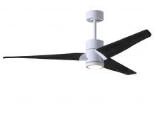 Matthews Fan Company SJ-WH-BK-52 - Super Janet - White - Matte Black Blades - 52" Blades - 10" Downrod