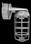 RAB Lighting VXBR200DGW - VAPORPROOF VXBR 200W WALL BRACKET 4 INCHES BOX 1/2 INCH WHITE WITH GLOBEGLOBE CAST GUARD