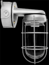 RAB Lighting VXBR100P-S-3/4 - VAPORPROOF VXBR 100W WALL BRACKET 4 INCHES BOX 3/4 INCH SILVER WITH PERMA GLOBE
