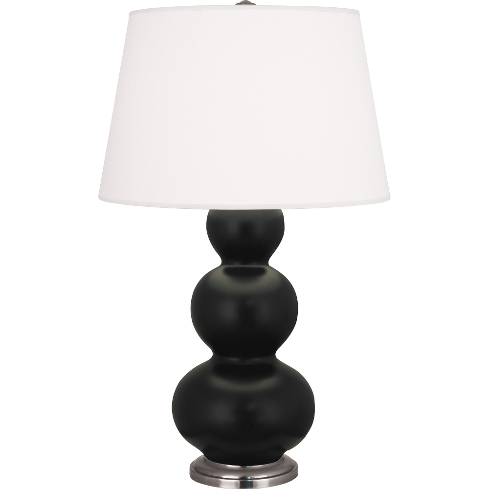 Matte Obsidian Triple Gourd Table Lamp