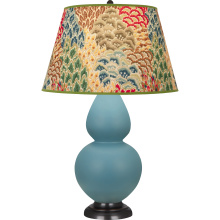 Robert Abbey MOB57F - Matte Steel Blue Double Gourd Table Lamp