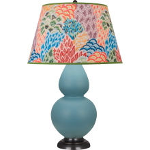Robert Abbey MOB57S - Matte Steel Blue Double Gourd Table Lamp