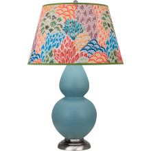 Robert Abbey MOB59S - Matte Steel Blue Double Gourd Table Lamp