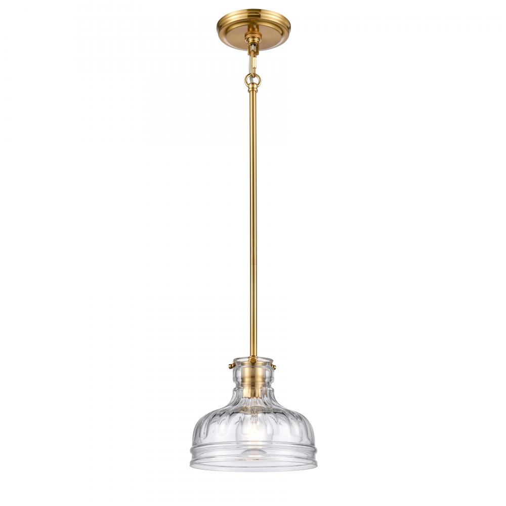 Orinoco 8'' Wide 1-Light Mini Pendant - Satin Brass