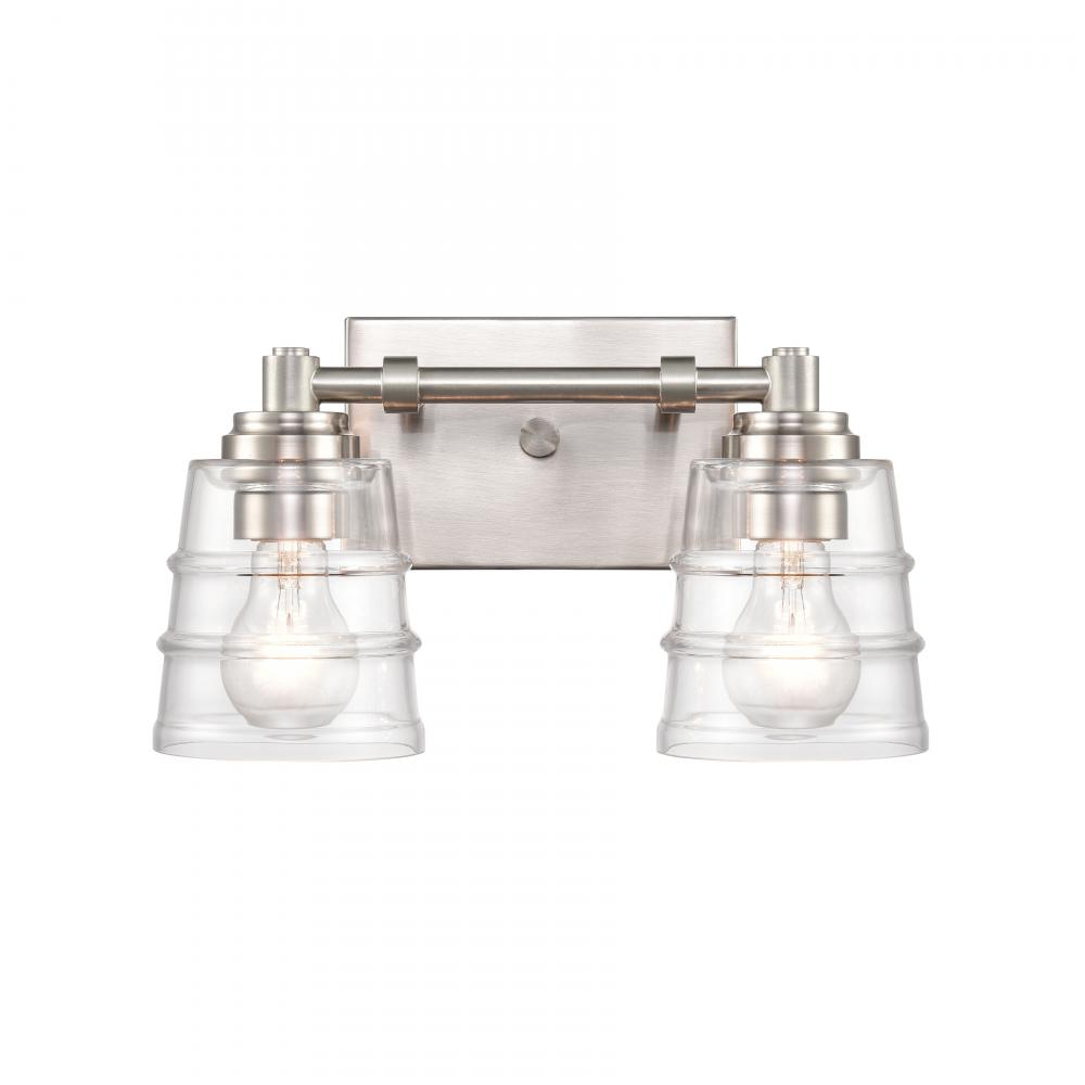 Pulsate 13'' Wide 2-Light Vanity Light - Satin Nickel